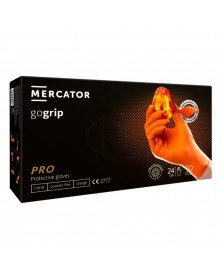 Gants nitrile non poudrés, taille XXL, boîte de 50, orange - MERCATOR | Mongrossisteauto.com