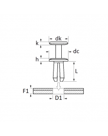 Rivet plastique, pare-boue et carter d'aile, ø6 mm, x8 - Restagraf | Mongrossisteauto.com