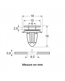 Agrafe de moulure, ceinture de caisse, 9,5 mm, 8 pcs - Restagraf | Mongrossisteauto.com