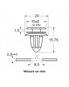 Agrafe de Moulure, Ceinture de Caisse, 8,5 mm, 15 pcs - Restagraf | Mongrossisteauto.com