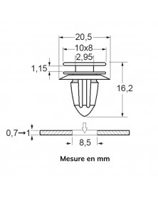 Agrafe de Moulure, Ceinture de Caisse, 8,5 mm, 8 pcs - Restagraf | Mongrossisteauto.com