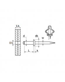 Rivet plastique, pare boue et carter d’aile, ø6 mm, x100 - Restagraf | Mongrossisteauto.com