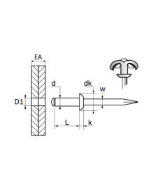 Rivet épanoui, alu, ø4.8 mm x 10 mm, x63 - Restagraf | Mongrossisteauto.com