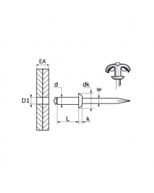 Rivet épanoui, alu, ø4 mm x 16 mm, x58 - Restagraf | Mongrossisteauto.com