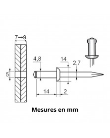 Rivet, tête large, aluminium 4,8 x 14 mm, 53 pcs - Restagraf | Mongrossisteauto.com