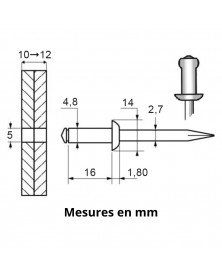 Rivet, tête large, aluminium 4,8 x 16 mm, 48 pcs - Restagraf | Mongrossisteauto.com