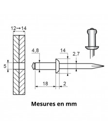 Rivet, tête large, aluminium 4,8 x 18 mm, 44 pcs - Restagraf | Mongrossisteauto.com