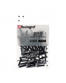 Rivet épanoui, noir, 4x16mm, 52pcs - Restagraf | Mongrossisteauto.com