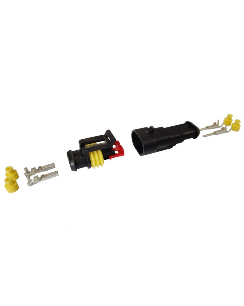 Kit connecteur étanche 2 voies 0,75 à 1,5 mm² série 1,5 - Restagraf | Mongrossisteauto.com