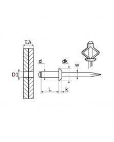 Rivet expansé, ø4.8 x 23.5 mm, 20pcs - Restagraf | Mongrossisteauto.com