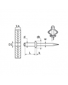 Rivet expansé, ø4.8 x 19.8 mm, 30pcs - Restagraf | Mongrossisteauto.com