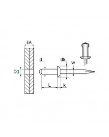 Rivet tete large, haut-parleur, ø4,8 x 17 mm, 20pcs - Restagraf | Mongrossisteauto.com