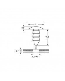 Agrafes de garnissage, garniture intérieure, ø 6,2 6,7 mm, 20 pcs - Restagraf | Mongrossisteauto.com