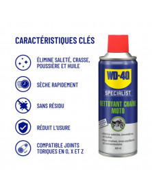 Nettoyant Chaine moto, Spécialist, 400ml - WD-40 | Mongrossisteauto.com