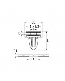 Agrafe de moulure, élargisseur d’aile, ø8 mm, 10 pcs - Restagraf | Mongrossisteauto.com