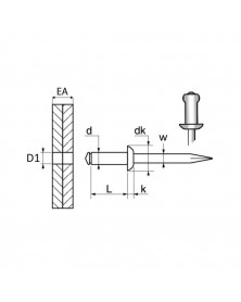 Rivet tete large, ø4.8x16 mm, 20pcs - Restagraf | Mongrossisteauto.com