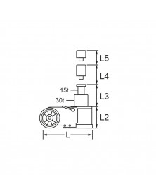 Cric hydropneumatique, pliable, 30T/15T, 160.0739 - KSTOOLS | Mongrossisteauto.com