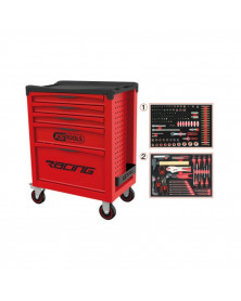 Servante atelier, Racing, 5 tiroirs + 184 outils inclus - KSTOOLS | Mongrossisteauto.com