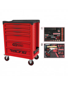 Servante atelier, Racing, 6 tiroirs + 184 outils inclus - KSTOOLS | Mongrossisteauto.com