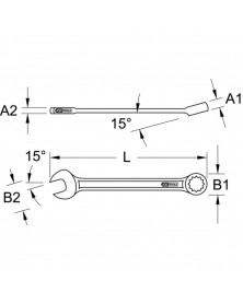 Clé mixte, 1.7/16”, 922.0070 - KSTOOLS | Mongrossisteauto.com