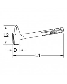 Marteau rivoir, manche tri-matière, 2kg - KSTOOLS | Mongrossisteauto.com