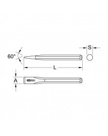 Burin octogonal, 12 mm, L.130 mm - KSTOOLS | Mongrossisteauto.com