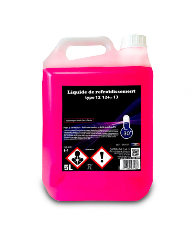 Liquide de refroidissement, rose, 5L - DIFRAMA | Mongrossisteauto.com