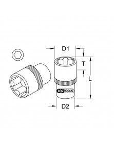 Douille 6 pans ULTIMATE 1/4'', 13 mm (922.1413) - KS TOOLS | Mongrossisteauto.com