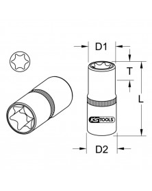 Douille ULTIMATE TORX 1/4'', E6 (922.1534) - KS TOOLS | Mongrossisteauto.com