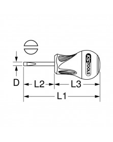 Tournevis fente, court, 4 mm, L.38 mm - Kstools | Mongrossisteauto.com