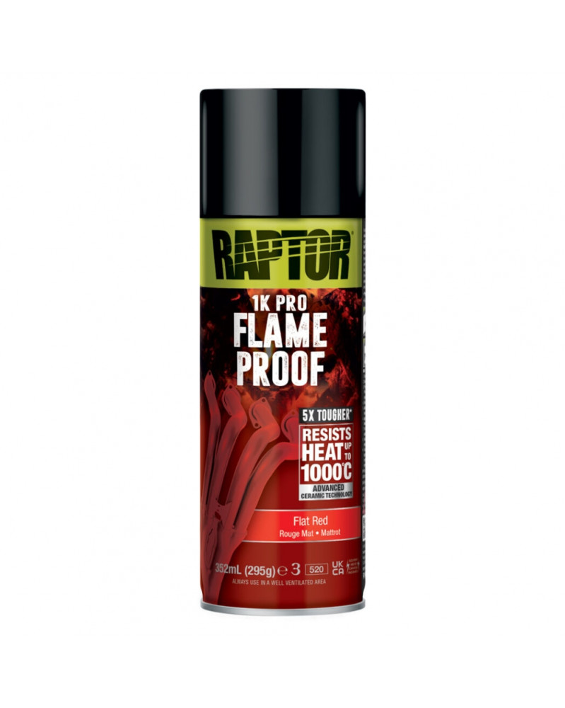 Peinture ignifuge, rouge mat, 352 ml - Raptor | Mongrossisteauto.com