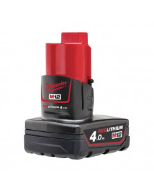 Batterie M12 Milwaukee, 12V, 4.0 Ah, Red Lithium | Mongrossisteauto.com