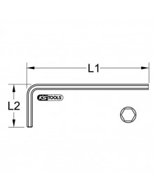 Clé mâle brunie courte, 6 pans, 9 mm, (réf : 151.2609) - KS TOOLS | Mongrossisteauto.com