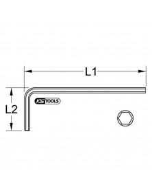 Clé mâle brunie courte, 6 pans, 8 mm, (Réf : 151.2608) - KS TOOLS | Mongrossisteauto.com