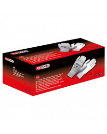 Gants microfibre, blanc, T10, 12 paires - Kstools | Mongrossisteauto.com