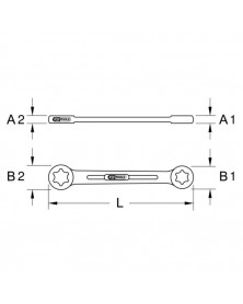 Clé polygonale, Torx, droite, E6xE8 (911.0371) - KS TOOLS