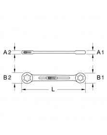 Clé polygonale, Torx, droite, E10xE12 (911.0373) - KS TOOLS