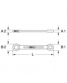 Clé polygonale, Torx, droite, E14xE18 (911.0374) - KS TOOLS | Mongrossisteauto.com