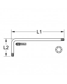 Clé mâle TORX, percé longue, T20 (151.2203) - KS TOOLS | Mongrossisteauto.com