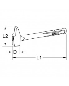 Marteau rivoir, manche tri-matière, 1kg - KSTOOLS | Mongrossisteauto.com