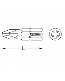 Embout tournevis à frapper, POZIDRIV®, PZ2 - KS TOOLS | Mongrossisteauto.com
