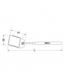 Miroir télescopique, avec porte-miroir, 57x63mm - Kstools | Mongrossisteauto.com