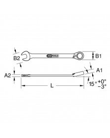 Clé mixte, à cliquet, RING STOP, GEARplus, 10mm - Kstools | Mongrossisteauto.com