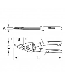 Cisaille à tôle, L.305 mm - Kstools | Mongrossisteauto.com