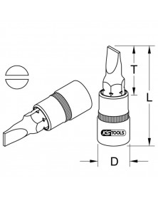Douille tournevis ULTIMATE® Fente 1/4'', 7 mm (922.1490) - KS TOOLS | Mongrossisteauto.com
