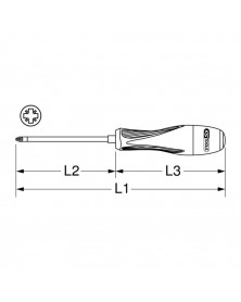Tournevis pozidriv, PZ2, ULTIMATEgrip, L.100mm - Kstools | Mongrossisteauto.com