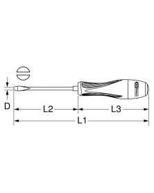 Tournevis Fente, 3,5 mm,  L.75 mm - KS TOOLS | Mongrossisteauto.com
