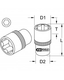 Douille 6 pans ULTIMATE® 3/8'', 20 mm (922.3820) - KS TOOLS | Mongrossisteauto.com