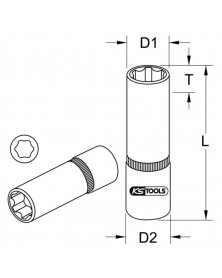 Douille longue 6 pans ULTIMATE® 1/4'', 6 mm (922.1426) - KS TOOLS | Mongrossisteauto.com