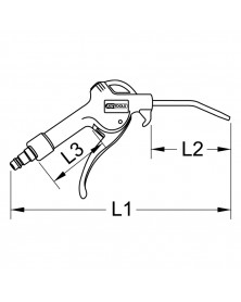 Soufflette à air comprimé, avec buse, 510mm, ¼” - Kstools | Mongrossisteauto.com